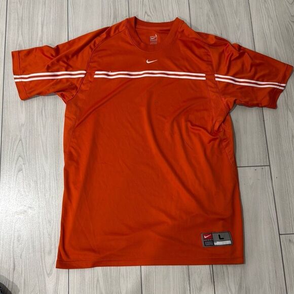 Nike Team Men's Dri-Fit Cotton Poly Tee Pullover Color Brilliant Orange Size L - Picture 1 of 7